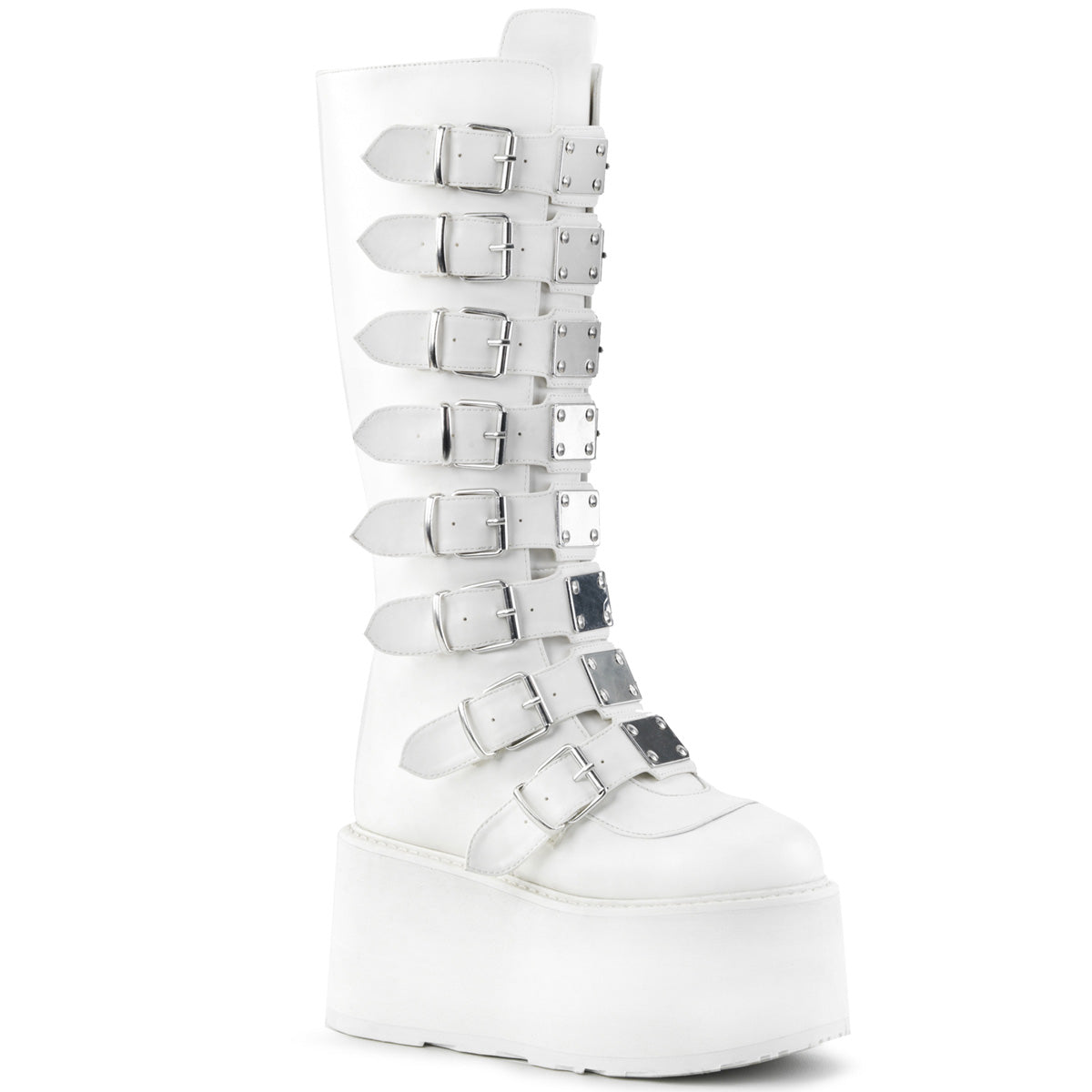 Demonia Cult Exclusive | "Damned-318" Boots - White Vegan Leather