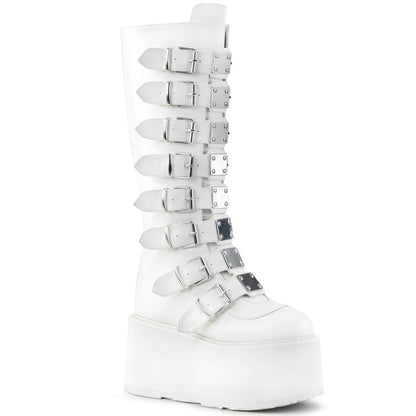 Demonia Cult Exclusive | "Damned-318" Boots - White Vegan Leather