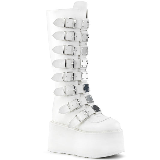 Demonia Cult Exclusive | "Damned-318" Boots - White Vegan Leather