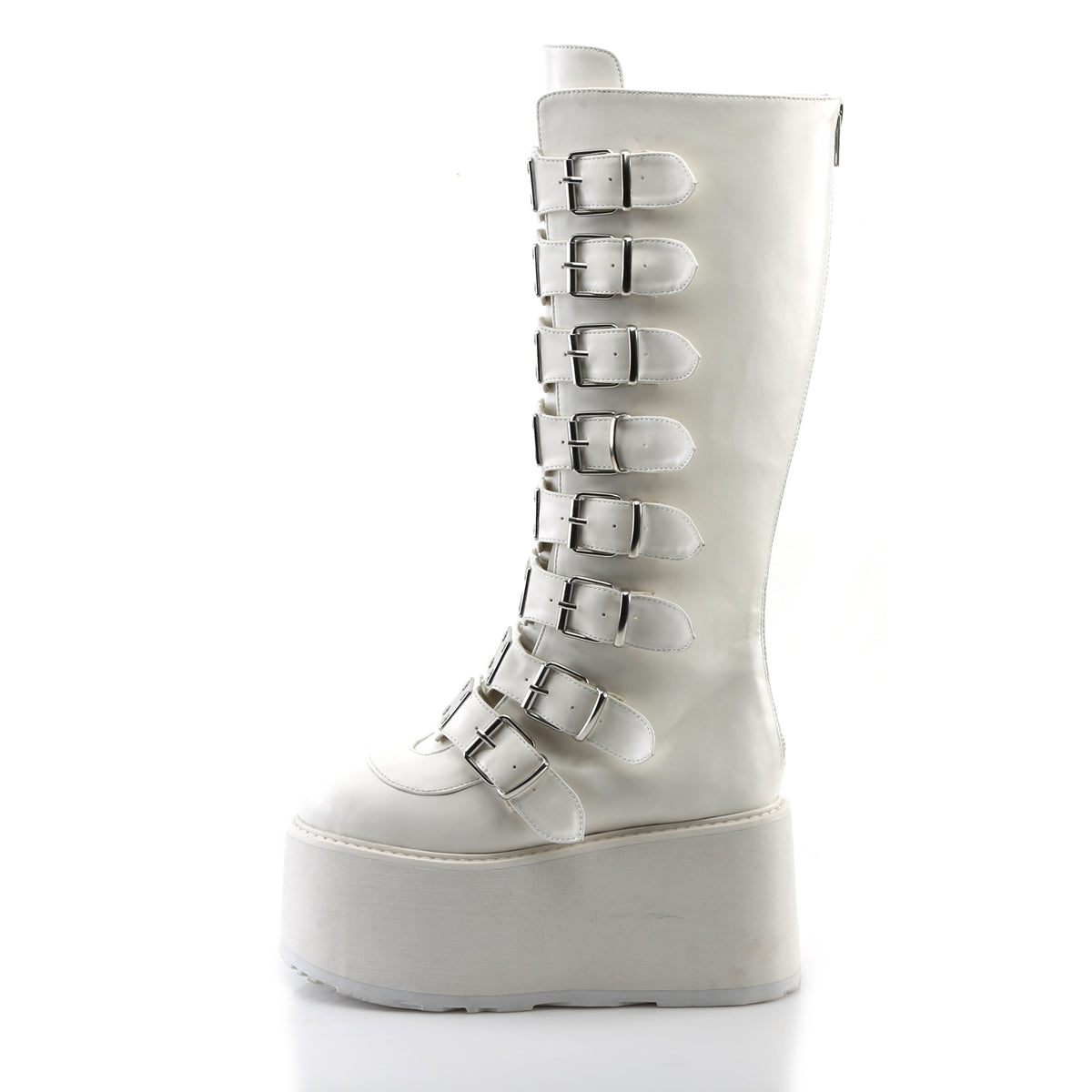 Demonia Cult Exclusive | "Damned-318" Boots - White Vegan Leather