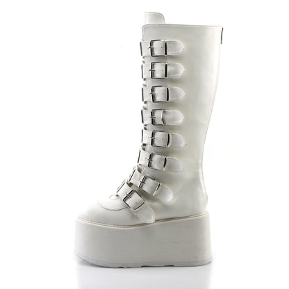 Demonia Cult Exclusive | "Damned-318" Boots - White Vegan Leather