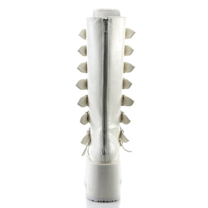 Demonia Cult Exclusive | "Damned-318" Boots - White Vegan Leather