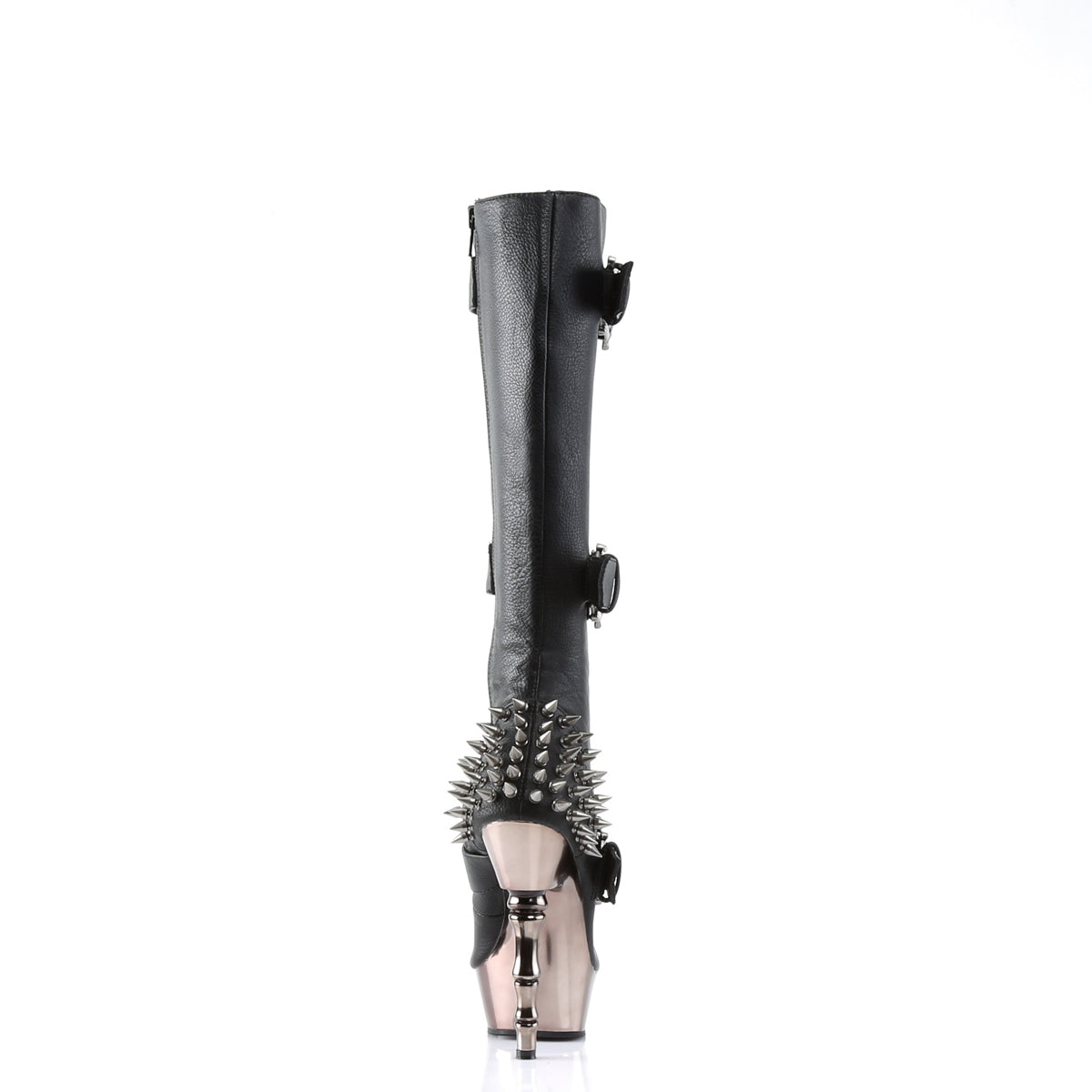 Demonia Cult Classic | "Muerto-2028" Boots - Black Vegan Leather/Pewter Chrome