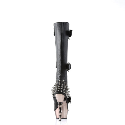 Demonia Cult Classic | "Muerto-2028" Boots - Black Vegan Leather/Pewter Chrome