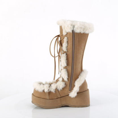 Demonia Cult Essential | "Cubby-311" Boots - Camel Vegan Suede