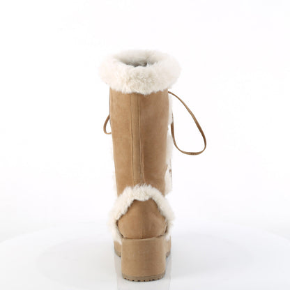 Demonia Cult Essential | "Cubby-311" Boots - Camel Vegan Suede