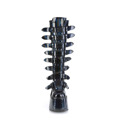 Demonia Cult Value | "Swing-815" Boots - Black Holographic Patent