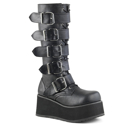 Demonia Cult Quality | "Trashville-518" Boots - Black Vegan Leather