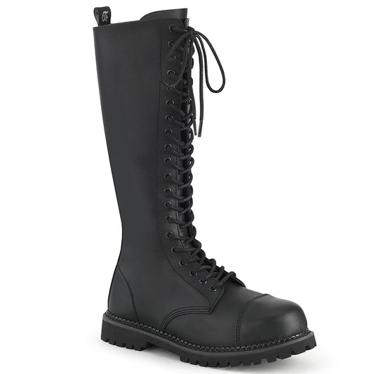 Demonia Cult Exclusive | "Riot-20" Boots - Black Vegan Leather