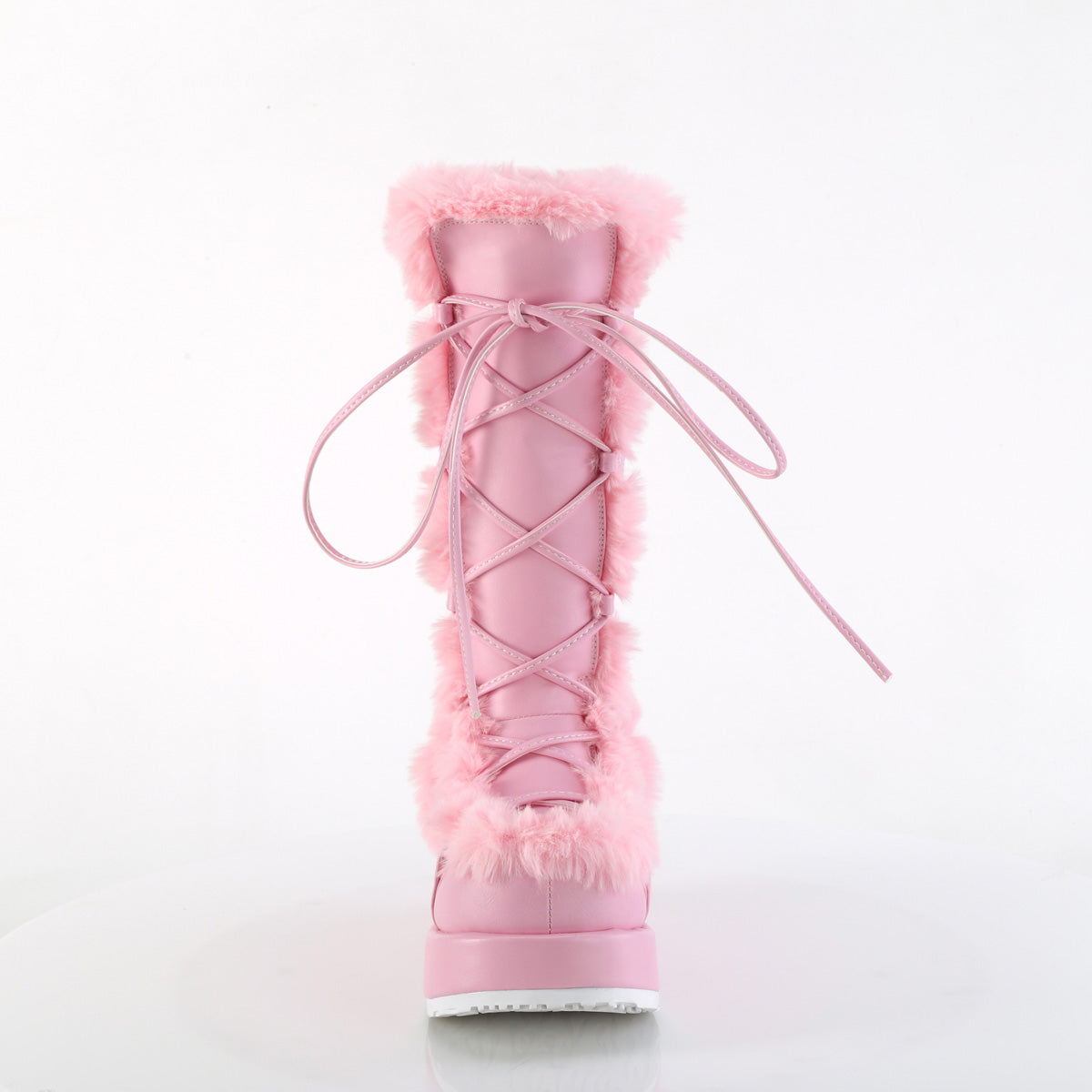 Demonia Cult Signature | "Cubby-311" Boots - Baby Pink Vegan Leather