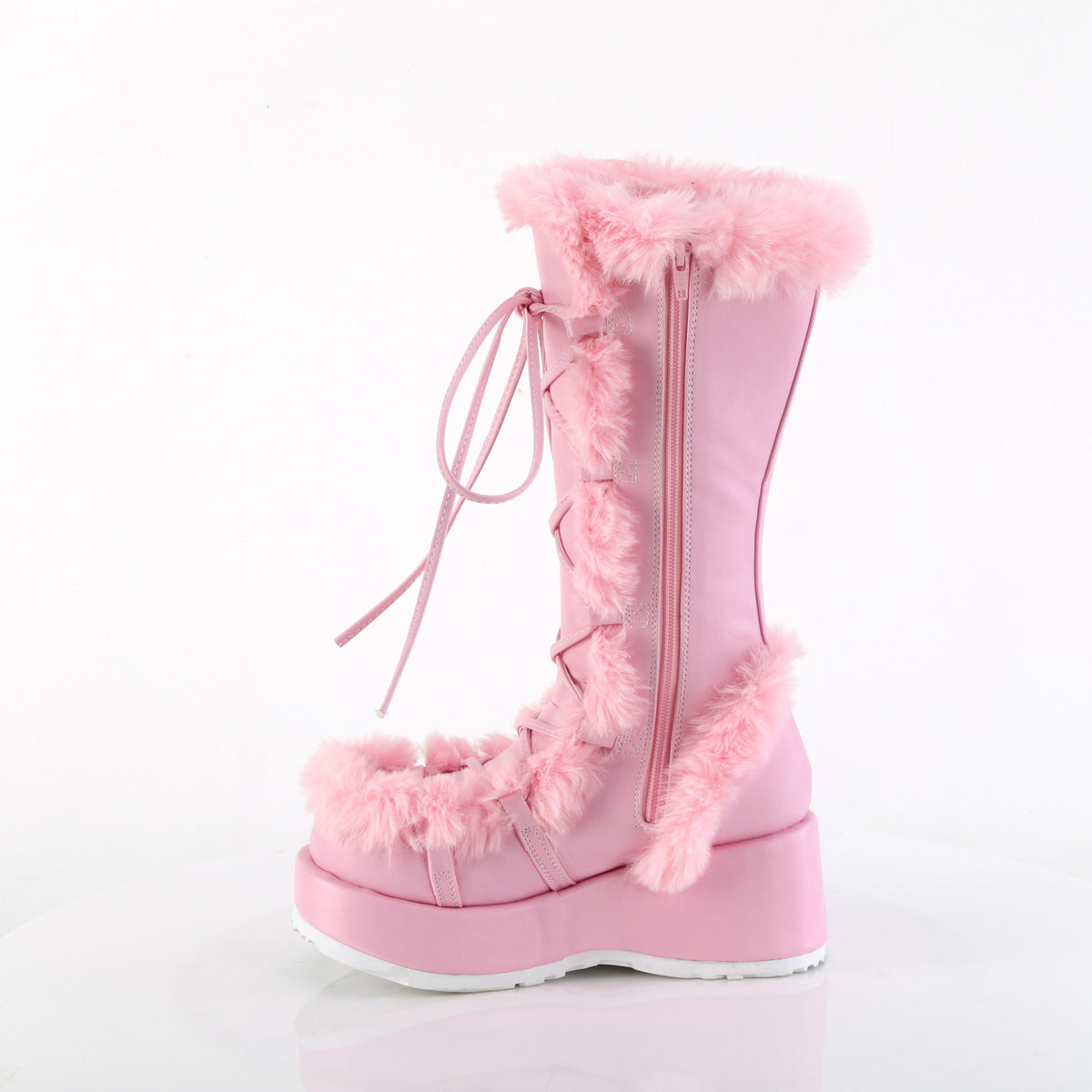 Demonia Cult Signature | "Cubby-311" Boots - Baby Pink Vegan Leather