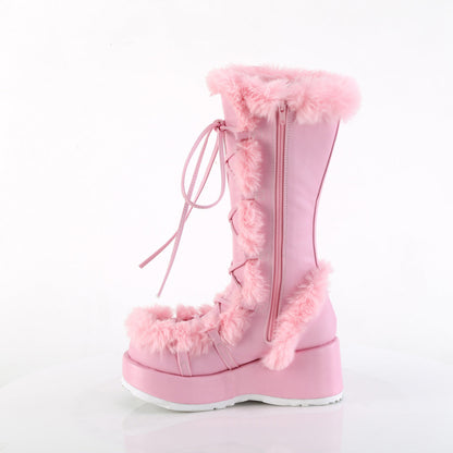 Demonia Cult Signature | "Cubby-311" Boots - Baby Pink Vegan Leather