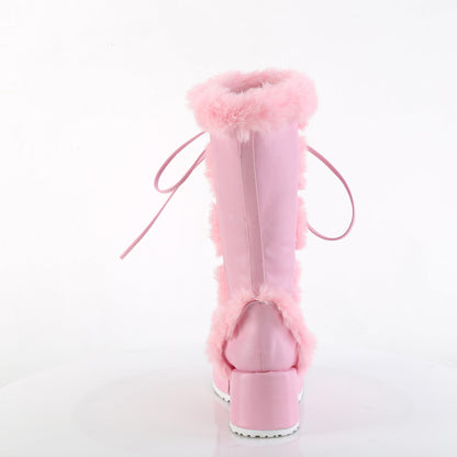 Demonia Cult Signature | "Cubby-311" Boots - Baby Pink Vegan Leather