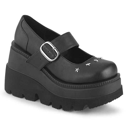 Demonia Cult Value | "Shaker-23" Platforms - Black Vegan Leather