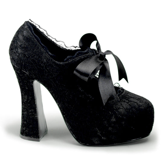 Demonia Cult Great Value | "Demon-11" Platforms - Black Satin-Black Lace