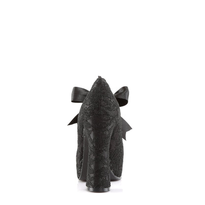 Demonia Cult Great Value | "Demon-11" Platforms - Black Satin-Black Lace