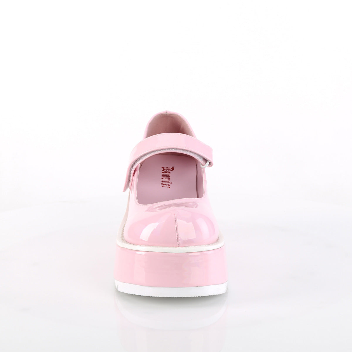 Demonia Cult Signature | "Dollie-01" Platforms - Baby Pink Holo Patent