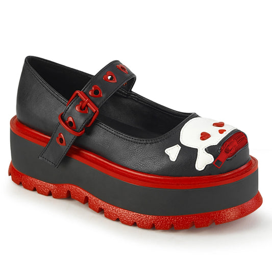 Demonia Cult Classic | "Slacker-27" Platforms - Black Vegan Leather