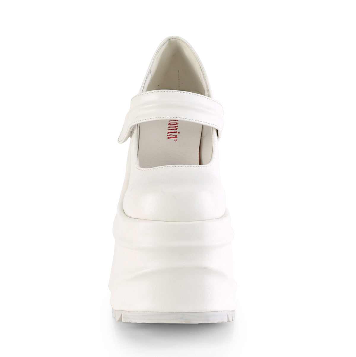 Demonia Cult Essential | "Wave-32" Platforms - White Vegan Leather