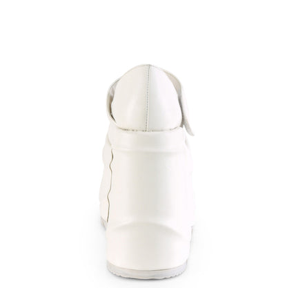Demonia Cult Essential | "Wave-32" Platforms - White Vegan Leather