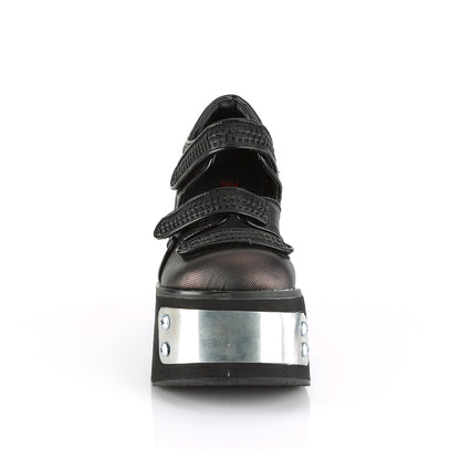 Demonia Cult Everyday | "Kera-13" Platforms - Black-Pewter Vegan Leather