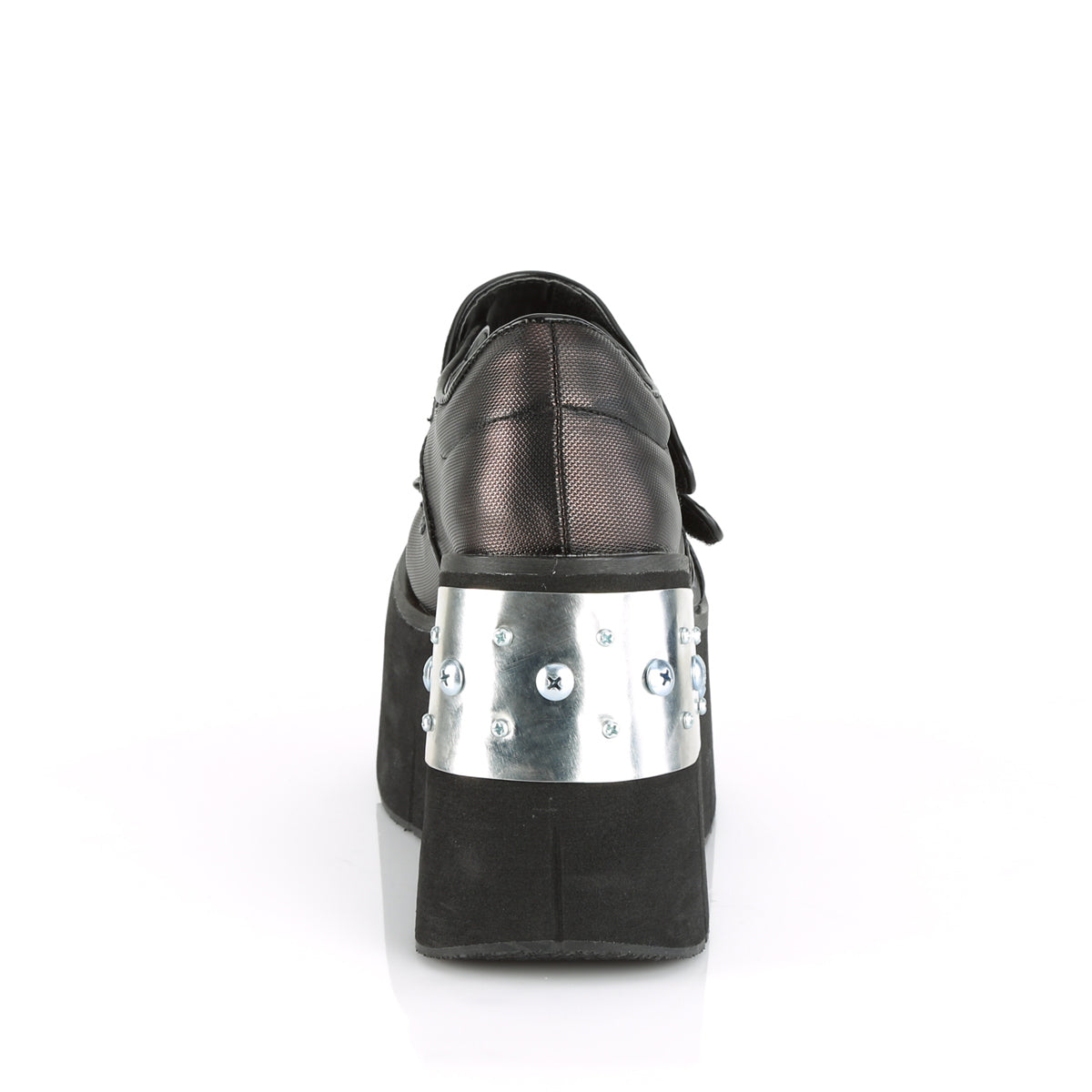 Demonia Cult Everyday | "Kera-13" Platforms - Black-Pewter Vegan Leather