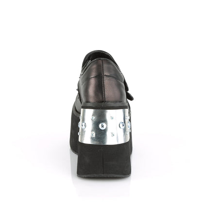 Demonia Cult Everyday | "Kera-13" Platforms - Black-Pewter Vegan Leather