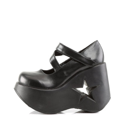 Demonia Cult Value | "Dynamite-03" Platforms - Black Vegan Leather