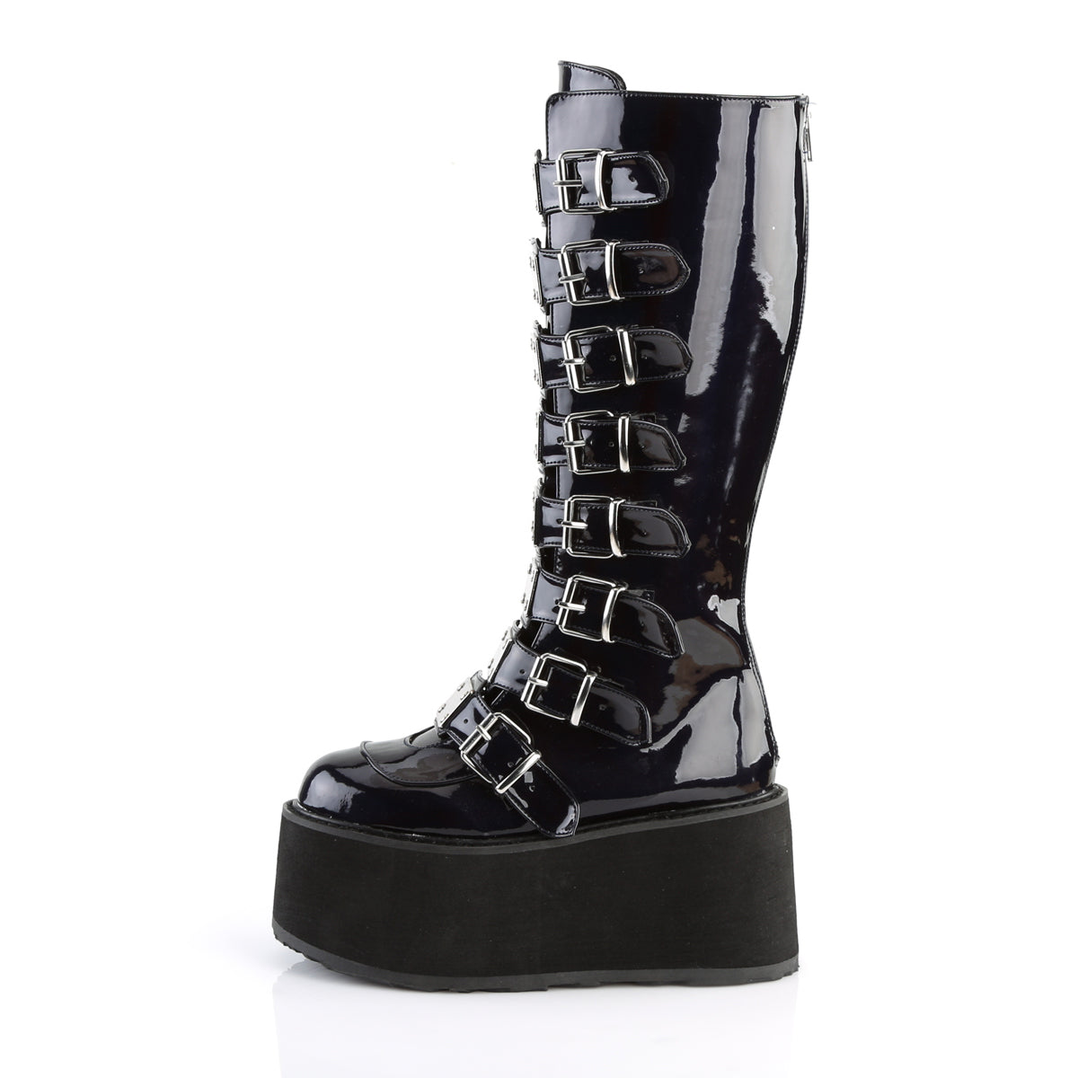 Demonia Cult Great Value | "Damned-318" Boots - Black Hologram Vegan Leather