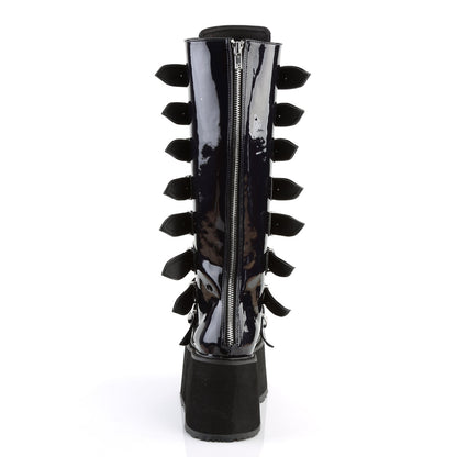 Demonia Cult Great Value | "Damned-318" Boots - Black Hologram Vegan Leather