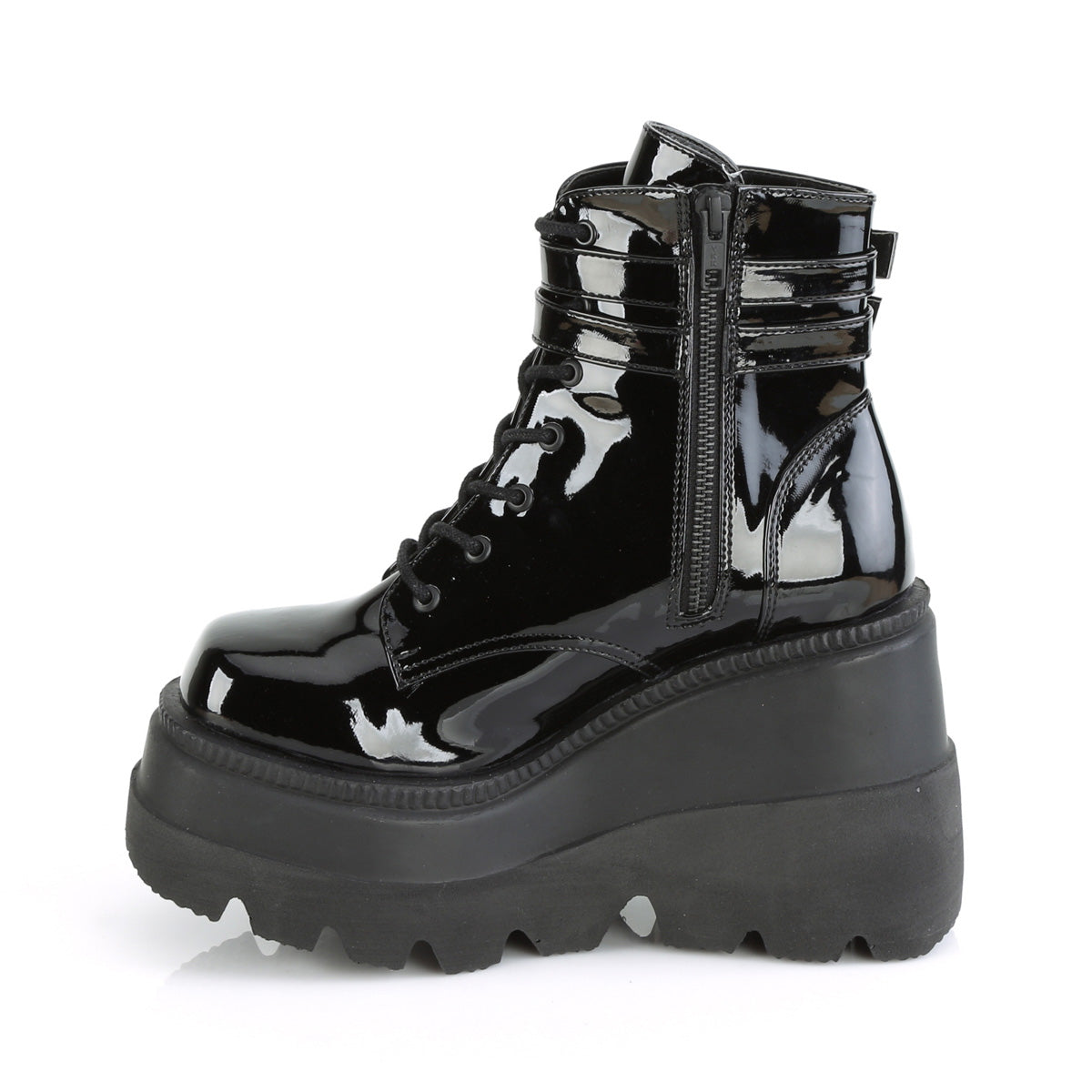 Demonia Cult Latest | "Shaker-52" Boots - Black Patent