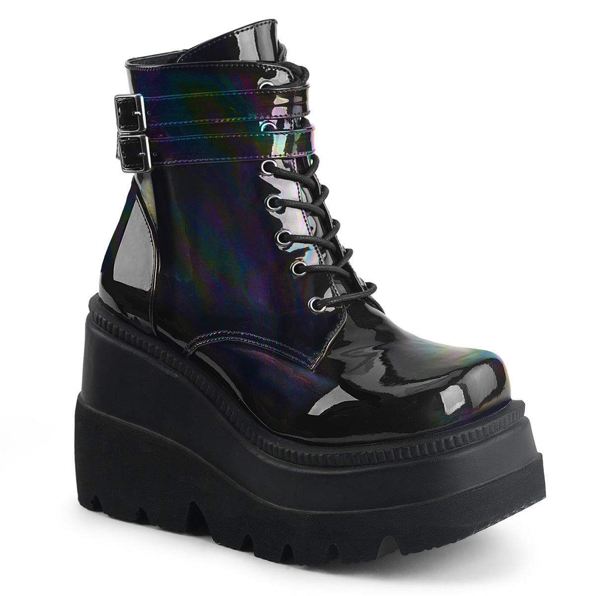 Demonia Cult Quality | "Shaker-52" Boots - Black Hologram