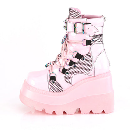 Demonia Cult Classic | "Shaker-60" Boots - Baby Pink Hologram