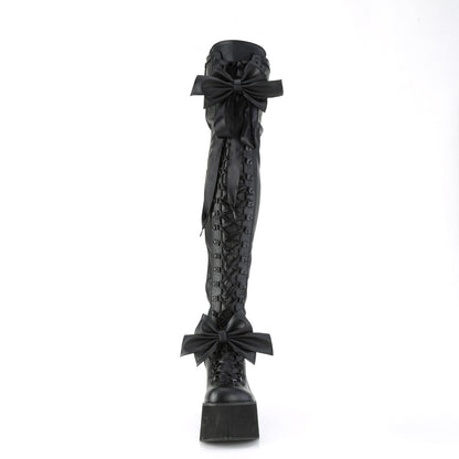 Demonia Cult Essential | "Kera-303" Boots - Black Stretch Vegan Leather