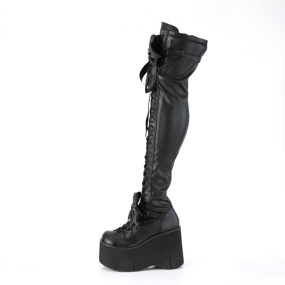 Demonia Cult Essential | "Kera-303" Boots - Black Stretch Vegan Leather