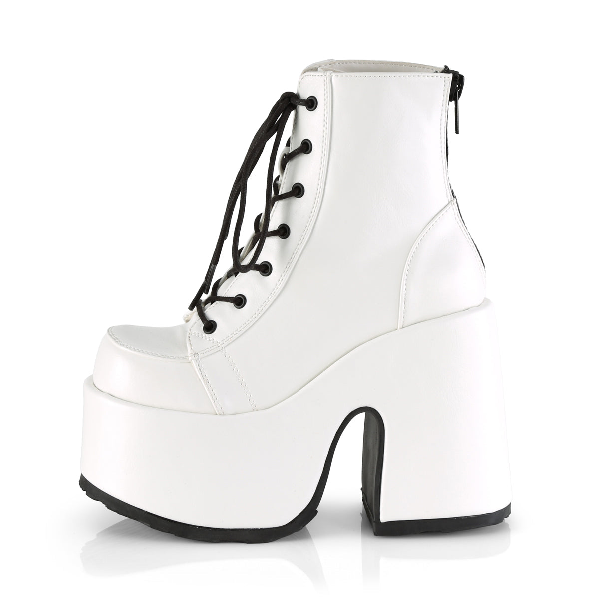Demonia Cult Great Value | "Camel-203" Boots - White Vegan Leather