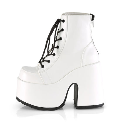 Demonia Cult Great Value | "Camel-203" Boots - White Vegan Leather