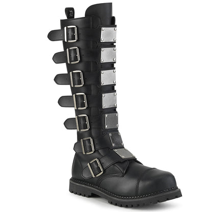 Demonia Cult Signature | "Riot-21MP" Boots - Black Vegan Leather
