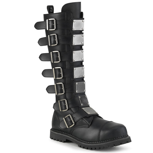 Demonia Cult Signature | "Riot-21MP" Boots - Black Vegan Leather