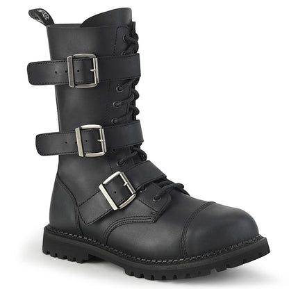 Demonia Cult Value | "Riot-12BK" Boots - Black Vegan Leather