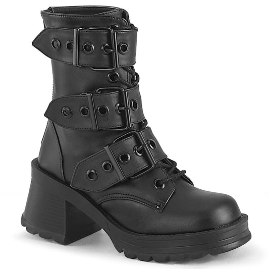 Demonia Cult Latest | "Bratty-118" Boots - Black Vegan Leather