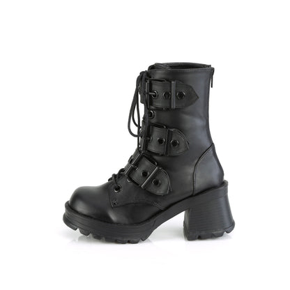 Demonia Cult Latest | "Bratty-118" Boots - Black Vegan Leather