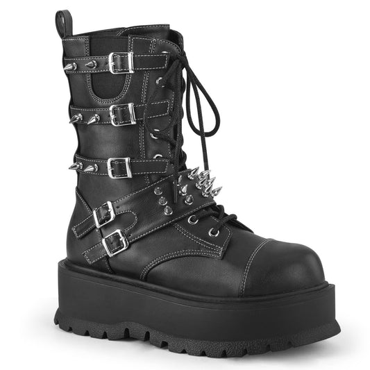 Demonia Cult Classic | "Slacker-165" Boots - Black Vegan Leather