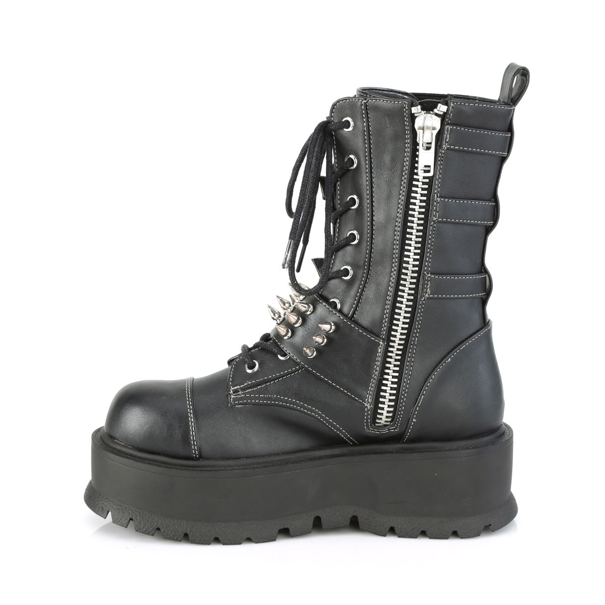 Demonia Cult Classic | "Slacker-165" Boots - Black Vegan Leather