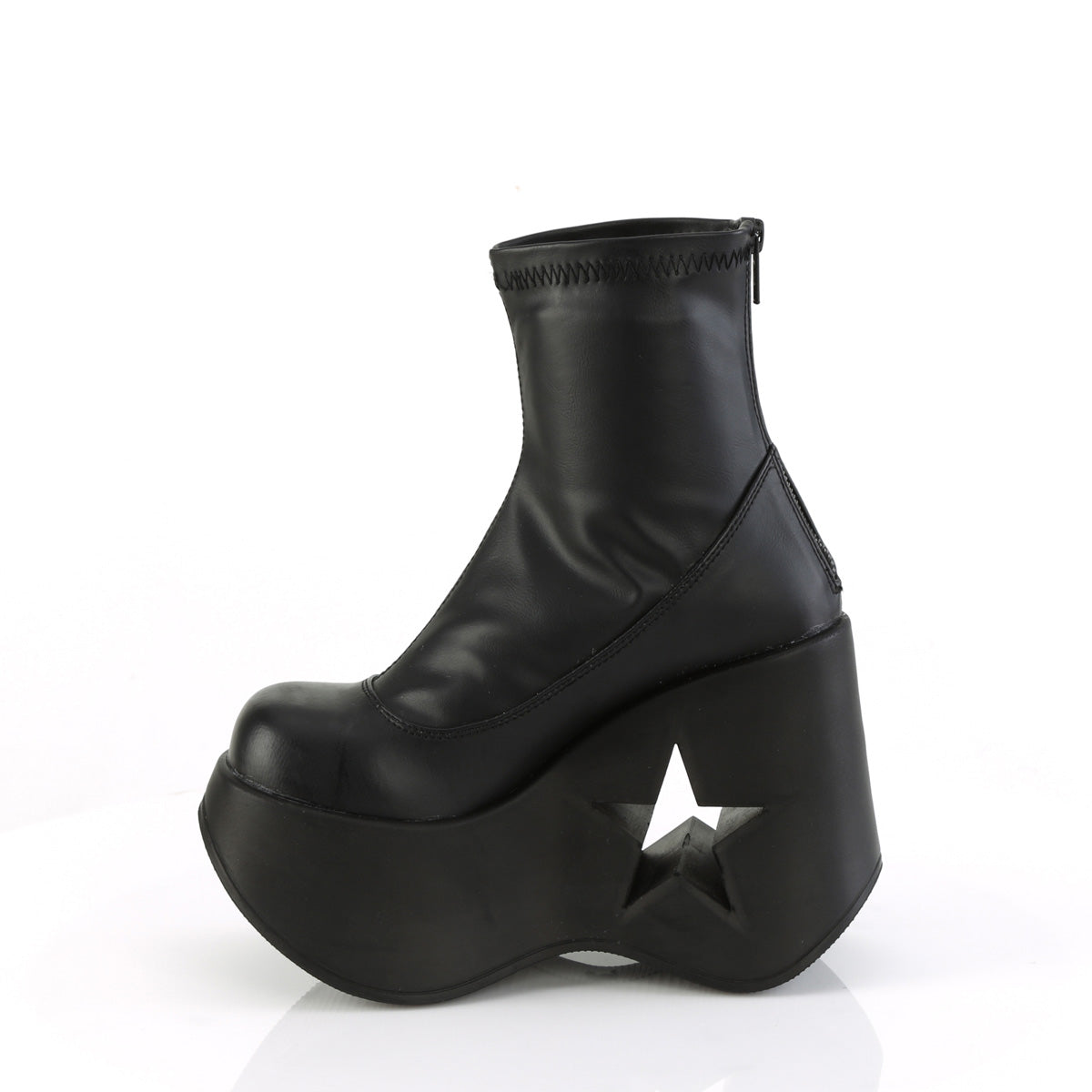 Demonia Cult Great Value | "Dynamite-100" Boots - Black Stretch Vegan Leather