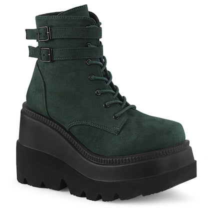 Demonia Cult Quality | "Shaker-52" Boots - Emerald Vegan Suede
