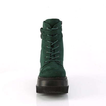 Demonia Cult Quality | "Shaker-52" Boots - Emerald Vegan Suede