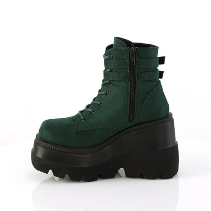 Demonia Cult Quality | "Shaker-52" Boots - Emerald Vegan Suede