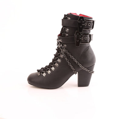Demonia Cult Exclusive | "Vivika-128" Boots - Black Vegan Leather