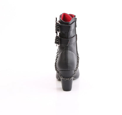 Demonia Cult Exclusive | "Vivika-128" Boots - Black Vegan Leather